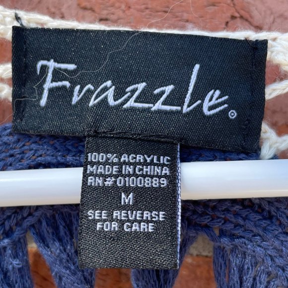 FRAZZLE Size Medium Woman's Bohemian Hippie Festival Vest Crochet Macramé Fringe - Picture 4 of 5